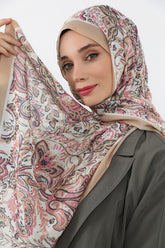 Printed Voile Hijab Scarf, Lightweight Soft Breathable Modest Shawl,SAL-102 Pattern V1
