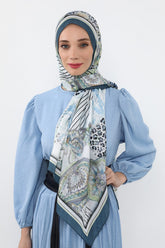 Printed Voile Hijab Scarf, Lightweight Soft Breathable Modest Shawl,SAL-103 Pattern V1