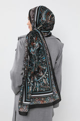 Printed Voile Hijab Scarf, Lightweight Soft Breathable Modest Shawl,SAL-104 Pattern V1