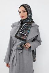 Printed Voile Hijab Scarf, Lightweight Soft Breathable Modest Shawl,SAL-104 Pattern V1