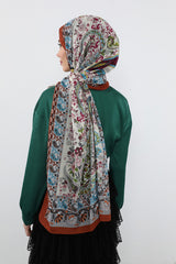 Printed Voile Hijab Scarf, Lightweight Soft Breathable Modest Shawl,SAL-106 Pattern V1