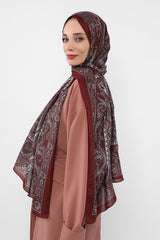 Printed Voile Hijab Scarf, Lightweight Soft Breathable Modest Shawl,SAL-107 Pattern V1