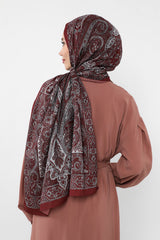 Printed Voile Hijab Scarf, Lightweight Soft Breathable Modest Shawl,SAL-107 Pattern V1