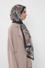Printed Voile Hijab Scarf, Lightweight Soft Breathable Modest Shawl,SAL-110 Pattern V1