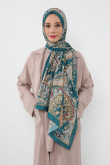 Printed Voile Hijab Scarf, Lightweight Soft Breathable Modest Shawl,SAL-125 Pattern V1