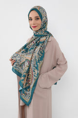 Printed Voile Hijab Scarf, Lightweight Soft Breathable Modest Shawl,SAL-125 Pattern V1