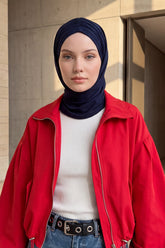Non-Slip Winter Instant Hijab with a Beautiful Draped Finish,CPS-95O Navy Blue