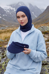 2 in 1 Modest Hijab Bonnet with Removable Visor, Instant Full Coverage Underscarf for Everyday Wear,B-82O