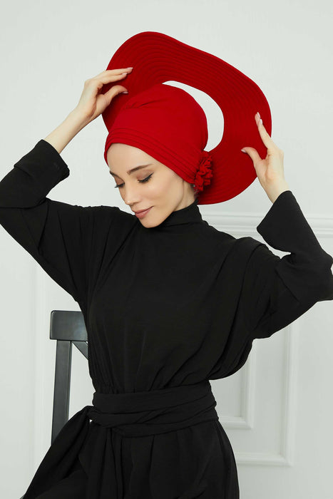 Practicle Detachable Women Sun Hat, Summer Bonnet Cap for Muslim Women, Multi-usage Hijab Sun Hat, Muslim Beach Hat, Sun Protective Hat,S-2A