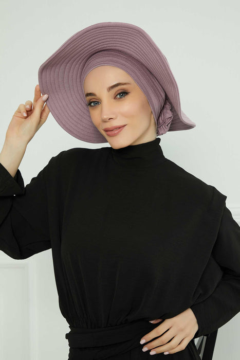 Turban Sun Hat for Women with Detachable Visor, Summer Sun Protective Head Cover for Modest Hijab Fashion, Handy Beach Hat for Women,S-2P