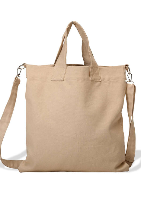 Canvas Hand Shoulder Tote Bag with Front Pockets Casual Large Capacity Daily Travel Shopping Bag,CK-20