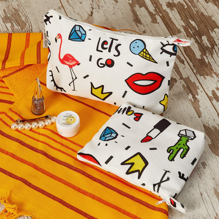Digital Printed Fabric Tiny Handbag Vanity Bag Toiletry Bag for Women,CMK-5S