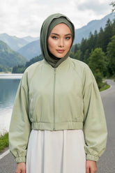 Full Coverage Instant Women Bonnet, All Season Ready-to-Wear Hijab Bonnet with Neck Coverage,B-89O Army Green