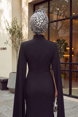 Glamouröser Instant-Turban-Hijab mit Paillettenrose für Frauen, funkelnde modische Hijab-Kappe, elegantes vorgebundenes Kopftuch mit großem, ausgefallenem Rosendetail, B-21P
