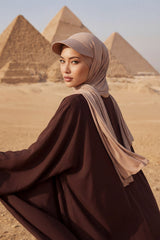 Instant Cotton Shawl Newsboy Scarves 95% Cotton Bandana Women's Cap Turban Visor Stylish Hijab Hat Turban Head Wraps,SS-1 Mink