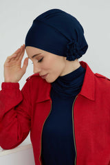 Instant Turban Cotton Scarf Head Turbans For Women Headwear Stylish Elegant Design,HT-81 Navy Blue