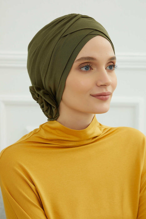 Chic Cotton Instant Turban for Women, Comfortable Lightweight Alopecia and Chemo Head Covering, Trendy Plain Head Turban for Women,B-26