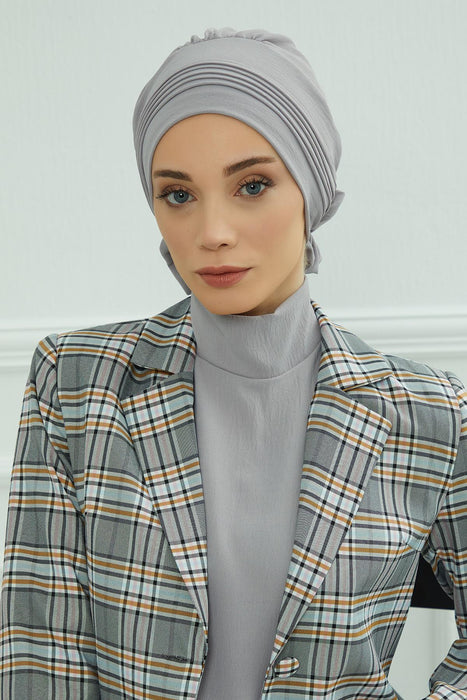 Chic Aerobin Instant Turban, Easy Wrap Breathable Head Scarf with Elegant Knot Detail, Lightweight Instant Turban For Women Headwear,HT-31A