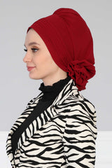 Instant Turban Lightweight Chiffon Scarf Head Turbans For Women Headwear Stylish Elegant Design Pleated Design Chiffon Turban,HT-31
