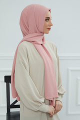 Jersey Aerobin Shawl for Women Modesty, Head Wrap Turban, Cap Headwear Rectangle Aerobin Hijab,CTS-5A Pink