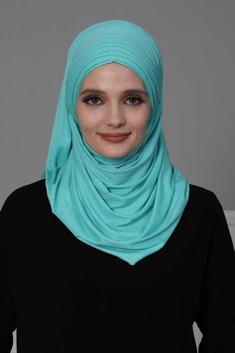 Jersey Shawl for Women Instant Cotton Head Wrap Shirred Scarf Turban,CPS-41