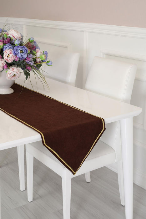 Knit Fabric Table Runner with Rick Rack 12 x 36 inches (30 x 90 cm) Machine Washable Table Cloth for Home Kitchen Decorations Wedding,R-22