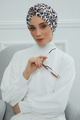 Maharajah Style Instant Turban with Various Pattern Options, Flexible Patterned Turban Bonnet Head Wrap made from Soft Cotton,B-4YD Wild Elegance