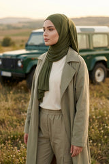 Non-Slip Practical Jersey Hijab Shawl,PS-60 Army Green