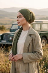 Non-Slip Practical Jersey Hijab Shawl,PS-60 Army Green
