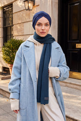One Size Twist Front Bonnet Hijab, Soft Stretch Double Face Fabric Turban for Women, Modest All Seasons Underscarf Cap,B-9O