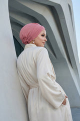 Pleated Instant Turban made from High Quality Aerobin Fabric, Wrinkle-Resistant Stylish Turban Hijab, Easy Wrap Chemo Bonnet Headwear,B-74A Dark Pink