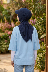 Practical Triangle Hijab with Adjustable Visor,SPS-2 Navy Blue