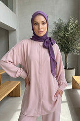 Premium Crepe Hijab Shawl, Soft Non-Slip Ready-to-Wear Modest Scarf,PS-63 Purple