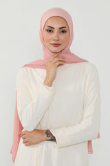 Ready to Wear One-Piece Chiffon Shawl Hijab with Built-In Cotton Undercap, Easy Modest Scarf for Women,PS-53 Powder