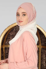 Shawl for Women Chiffon Modesty Instant Turban Cap Hat Head Wrap Ready to Wear Scarf High Quality Chiffon Hijab,PS-23 Powder - Ivory