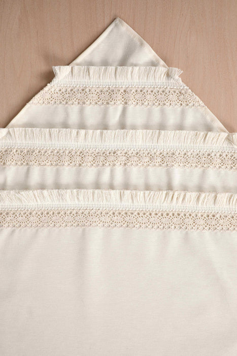 Table Runner Handmade Embroidery and Tassels 16 x 48 inches Machine Washable Fringed Handicraft Table Cloth for Wedding, Parties,R-45O