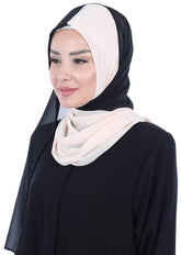 Two Colors Instant Chiffon Shawl,PS-102 Black - Beige
