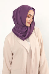 Two Piece Crepe Hijab Set with Cotton Bonnet, Lightweight Modest Scarf and Undercap Combo for Women,PS-50 Purple