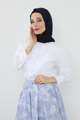 Two-Piece Jersey Hijab Set – Soft Scarf and Matching Undercap, Plain Jersey Hijab & Undercap Set for Everyday Wear,PS-57 Navy Blue