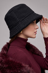 Winter Felted Wool Bucket Hat for Women, Warm and Soft Modest-Friendly Design Winter Bucket Hat,B-99DK