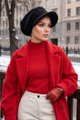 Winter Felted Wool Visor Women Turban Hat, Modest-Friendly Women Turban Hat for Cold Weathers,B-73DK
