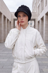 Women's Winter Fleece Visor Cap Turban, Visored Fleece Turban Hat for Women, Warm and Elegant Winter Cap,B-73PL Black