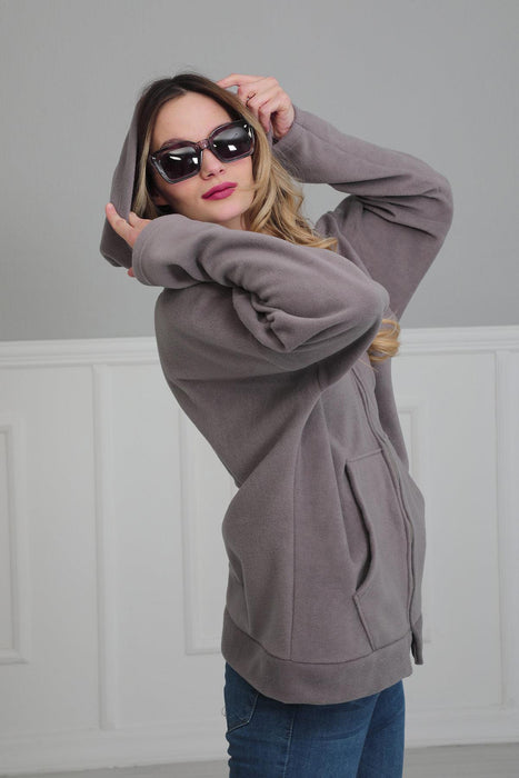 Cozy Hooded Sweatshirt with Pockets, Soft Fleece Hoodie with Spacious Front Pockets, Warm and Comfortable Soft Women Sweatshirt,SW-3