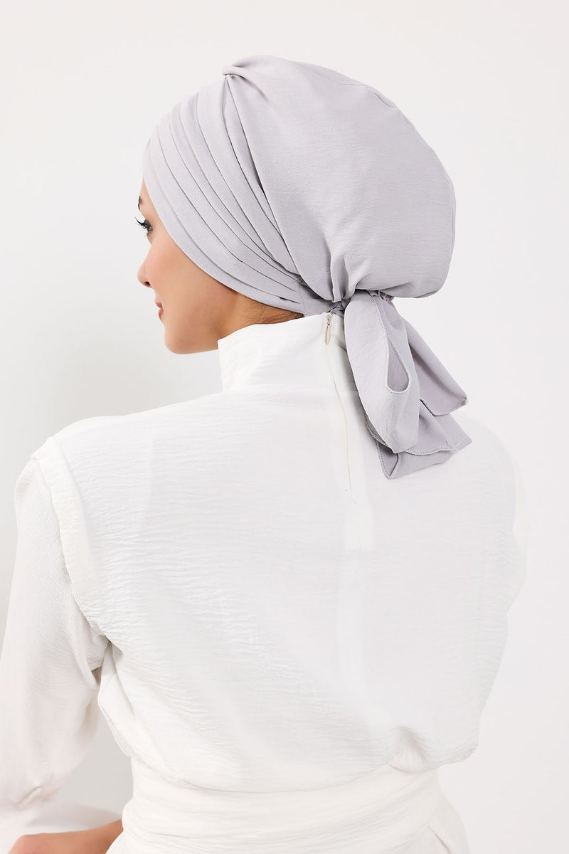 Pleated Instant Turban Aerobin Scarf Head Wrap, Belted Turban Bonnet for Women, Chic Design Instant Turban Hijab Chemo Headwear,B-86A