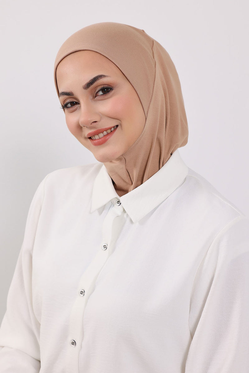 Modest Sun Protective Turban Bonnet with Removable Bow Brim for Women, 2-in-1 Hijab Ninja Cap with Removable Brim,S-5