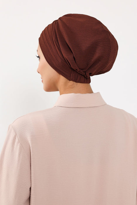 Modest Sun Protective Turban Bonnet with Removable Bow Brim for Women, 2-in-1 Aerobin Hijab Hat with Removable Brim,S-4A