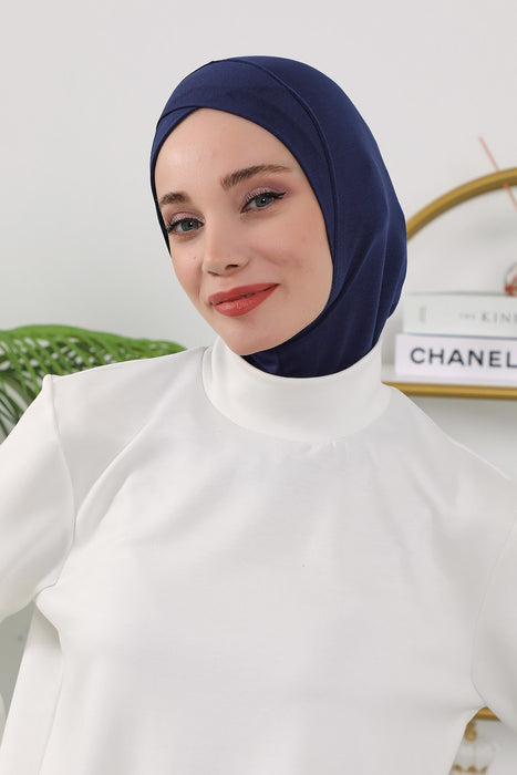 Women’s Minimalist Design Hijab Undercap for All Seasons, Soft Double Face Fabric Ninja Cap Under Scarf, Stretchy and Breathable Bonnet for All Seasons,TB-4O
