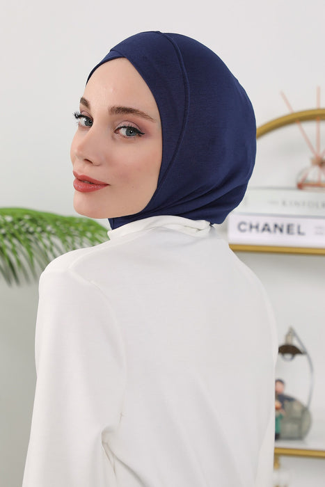 Women’s Minimalist Design Hijab Undercap for All Seasons, Soft Double Face Fabric Ninja Cap Under Scarf, Stretchy and Breathable Bonnet for All Seasons,TB-4O