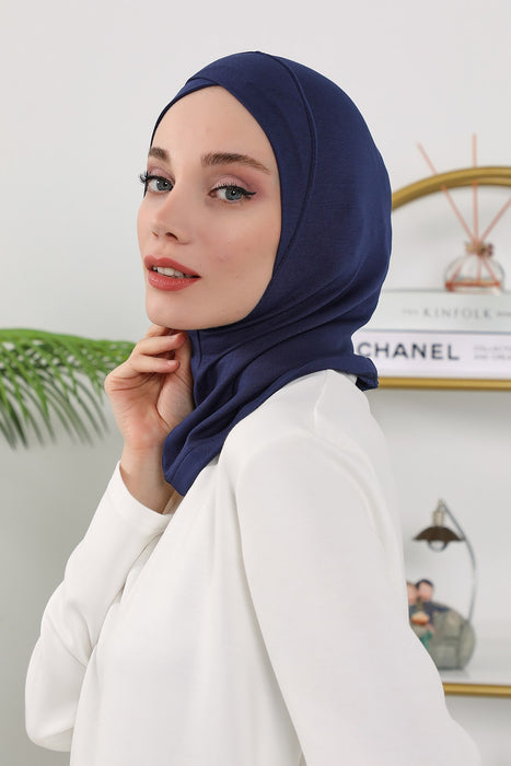 Women’s Minimalist Design Hijab Undercap for All Seasons, Soft Double Face Fabric Ninja Cap Under Scarf, Stretchy and Breathable Bonnet for All Seasons,TB-4O