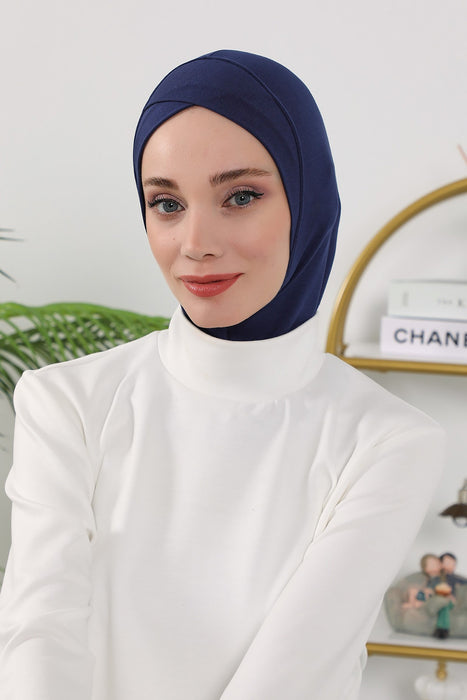 Women’s Minimalist Design Hijab Undercap for All Seasons, Soft Double Face Fabric Ninja Cap Under Scarf, Stretchy and Breathable Bonnet for All Seasons,TB-4O